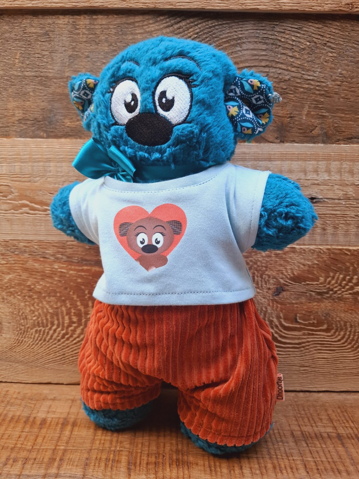 Dhoortje zorgenvriendje aangekleed petrol broek Dhoortje broekje oranje - Afbeelding 2