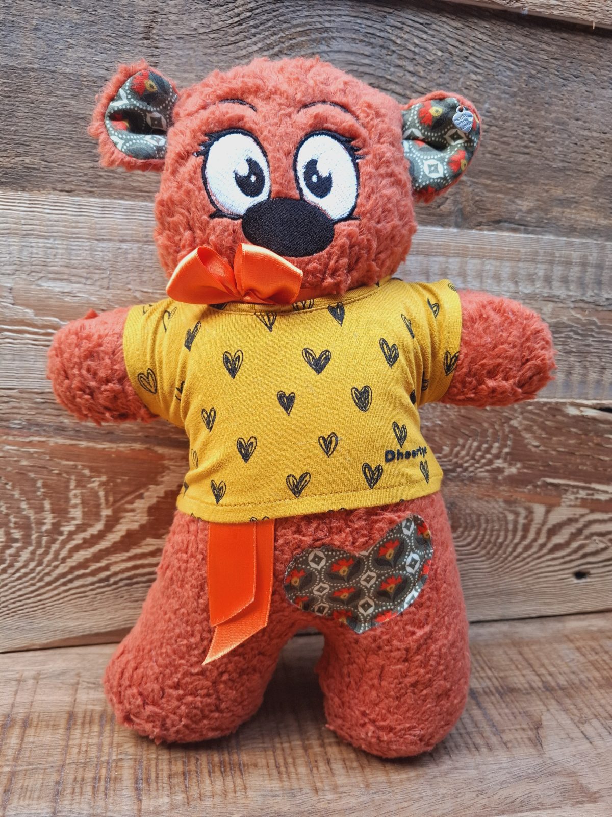 Dhoortje truitje okergeel hartjes - Afbeelding 2