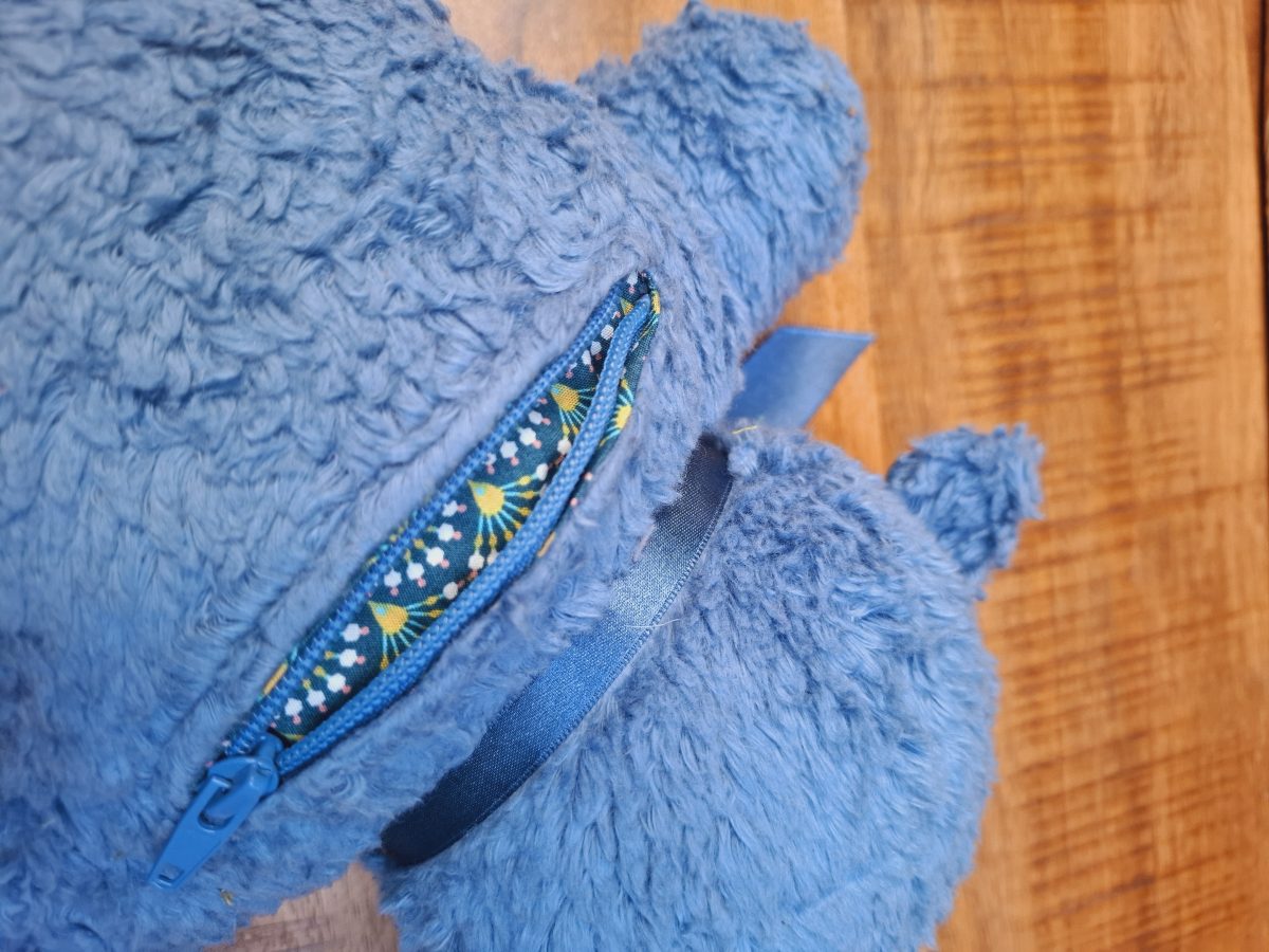 Dhoortje zorgenvriendje rits blauw Dhoortje verzwaringsknuffel blauw - Afbeelding 4