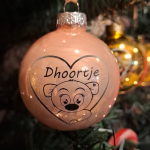 Dhoortje kerstbal roze