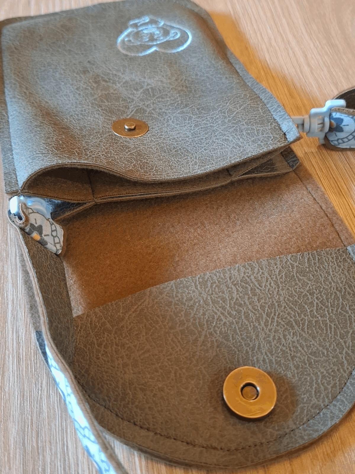 Groen lederlook tasje - Afbeelding 3